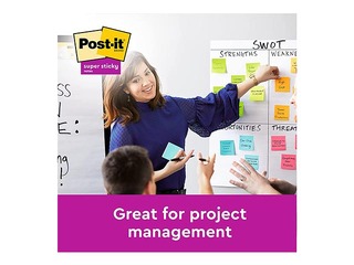 Sticky notes Post-It Super Sticky, with lines, different colors, 100x100mm, 3x70 sheets
