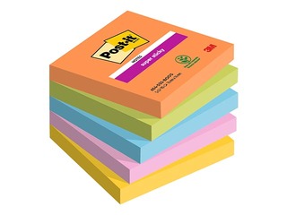 Liimäärega märkmepaber Post-It Super Sticky Boost 76x76mm, 5x90 lehte + KAMPAANIA! Osta märkmepabe
