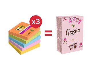 Liimäärega märkmepaber Post-It Super Sticky Boost 76x76mm, 5x90 lehte + KAMPAANIA! Osta märkmepabe