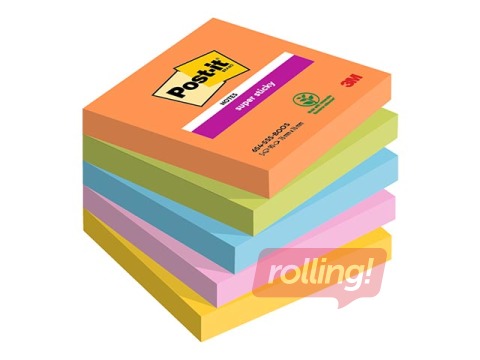 Līmlapiņas Post-It Super Sticky Boost 76x76mm, 5x90 lapiņas + AKCIJA! Pērc līmlapiņas un saņe