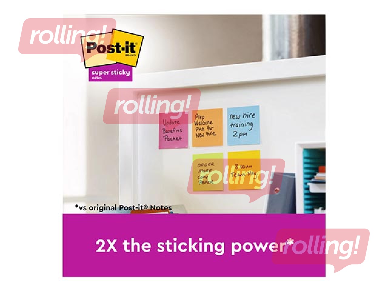 Liimiribaga paberid Z-tüüpi, Post-it Super Sticky Carnival, 76 x 76 mm, 6 x 90 + KAMPAANIA! Ost