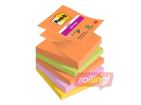 Sticky notes Z - type, Post-it Super Sticky Boost, 76x76mm, 5x90 sheets  + GIFT! Purchase stick