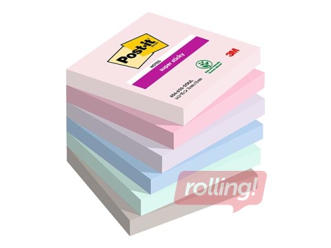Клейкие листочки Post-It Super Sticky Soulful, 76х76мм, 6x90 листов + АКЦИЯ! Купи наклейки и получ