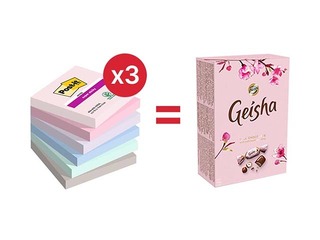 Клейкие листочки Post-It Super Sticky Soulful, 76х76мм, 6x90 листов + АКЦИЯ! Купи наклейки и получ