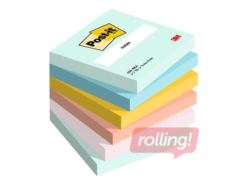 Liimäärega märkmepaber Post-It Super Sticky Beachside, 76x76mm, 6x90 lehte + KAMPAANIA! Ost