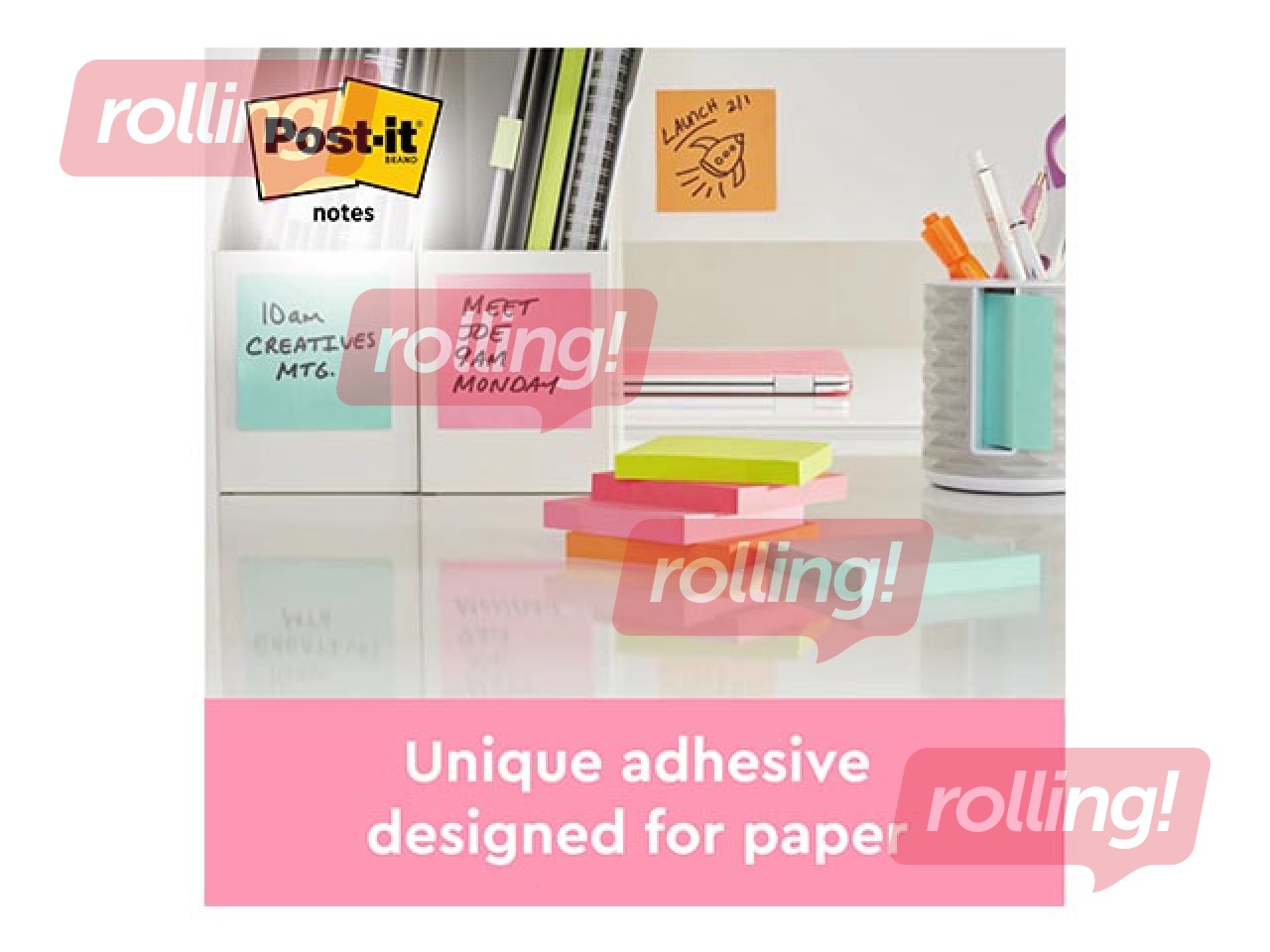 Liimäärega märkmepaber Post-It Super Sticky Beachside, 76x76mm, 6x90 lehte + KAMPAANIA! Ost