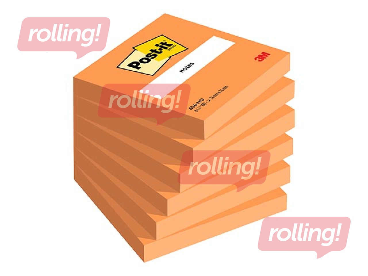 Post-it Neon märkmepaber, iseliimuv, oranž, 76x76mm, 100 lehte