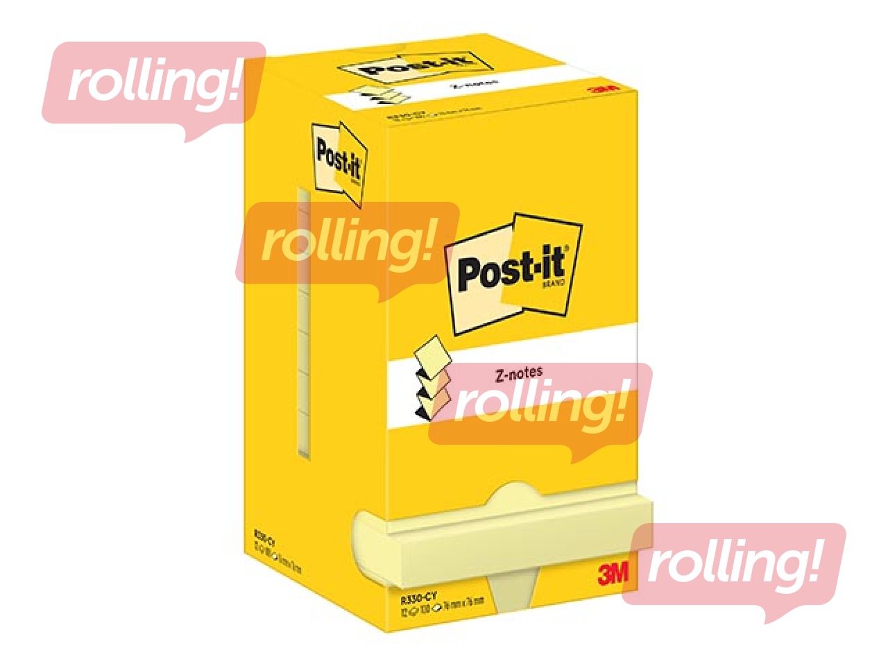 Клейкие листочки  Z-типа Post-it, жёлтые, 76x76мм, 12x100 листов