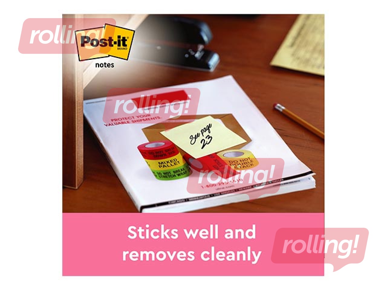 Клейкие листочки  Z-типа Post-it, жёлтые, 76x76мм, 12x100 листов