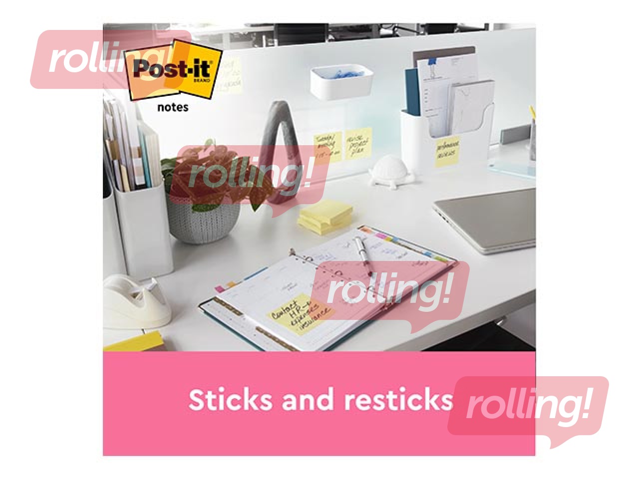 Клейкие листочки  Z-типа Post-it, жёлтые, 76x76мм, 12x100 листов