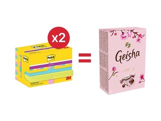 Līmlapiņas Post-it Super Sticky Cosmic 47.6x47.6mm, 12x90 lapiņas + AKCIJA! Pērc līmlapiņas un saņe
