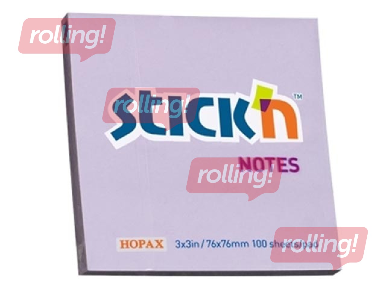Liimiribaga märkmepaberid StickN, lilla, 76x76mm, 100 lehte