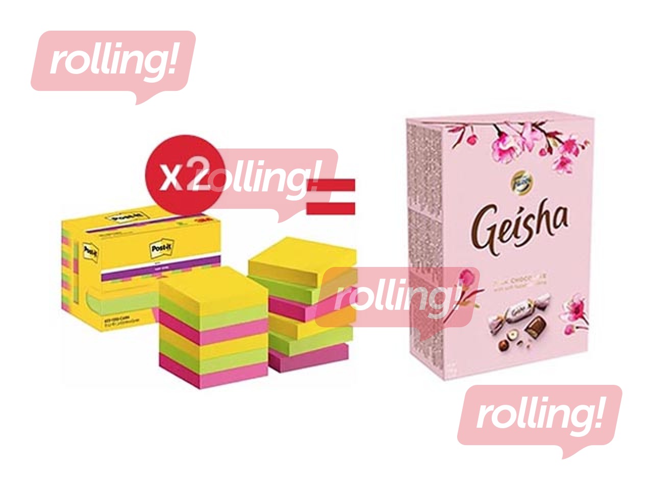 Liimäärega märkmepaber Post-it Super Sticky Carnival Cabinet 47.6x47.6mm, 12x90 lehte + KAMPAANIA