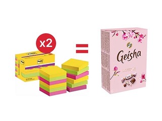 Sticky notes Post-it Super Sticky Carnival Cabinet 47.6x47.6mm, 12x90 sheets + GIFT! Purchase stick
