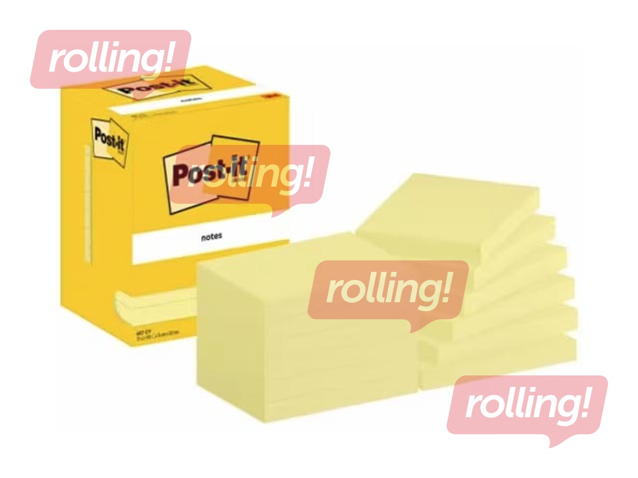 Līmlapiņas Post-it, dzeltenas, 76x102mm, 12x100 lapiņas + AKCIJA! Pērc līmlapiņas un saņem dāvanu!