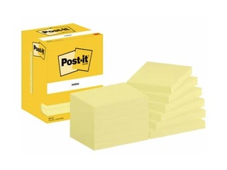 Märkmepaberid Post-it, kollane, 76x102mm, 12x100 lehte + KAMPAANIA! Osta märkmepaber ja me annam