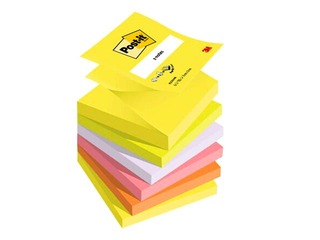 Līmlapiņas Z - veidā, Post-it Super Sticky Neon, 76x76mm, 6x100 lapiņas  + AKCIJA! Pērc līmlapiņas u