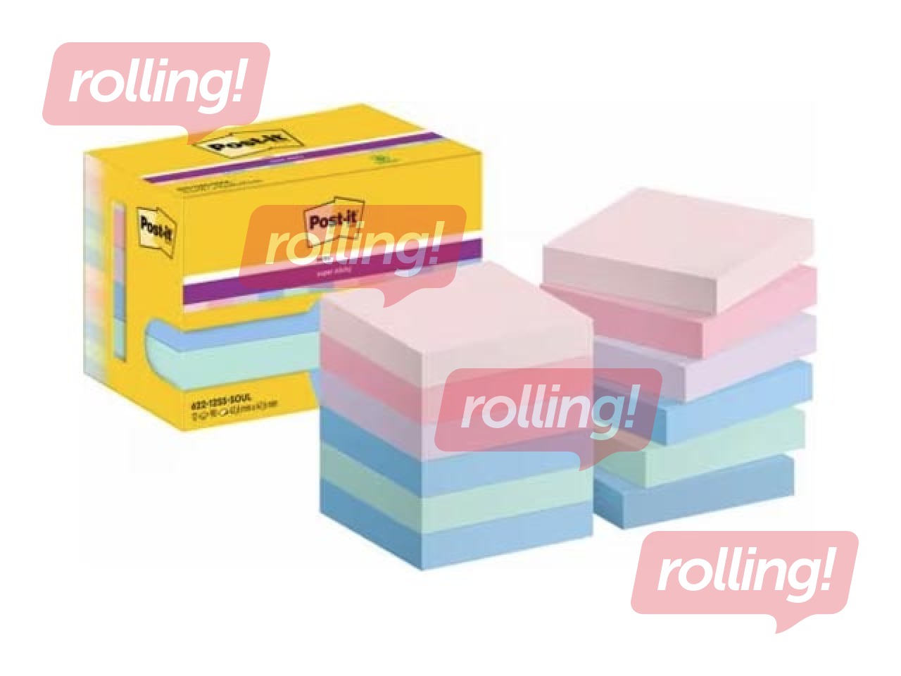 Клейкие листочки Post-it Super Sticky Soulful 47.6x47.6мм, 12x90 листов + АКЦИЯ! Купи наклейки 
