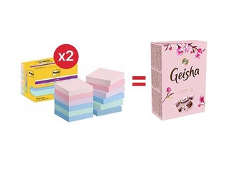 Клейкие листочки Post-it Super Sticky Soulful 47.6x47.6мм, 12x90 листов + АКЦИЯ! Купи наклейки 