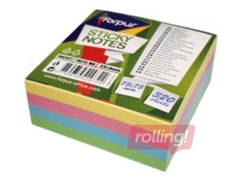 Sticky notes Forpus, pastel colors, 75x75, 320l.