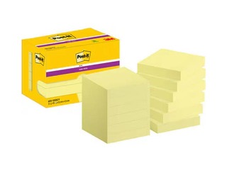 Липкие заметки Post-it Super Sticky Canary, жёлтые, 47.6x47.6мм, 90 листов x 12 шт. + АКЦИЯ! Куп