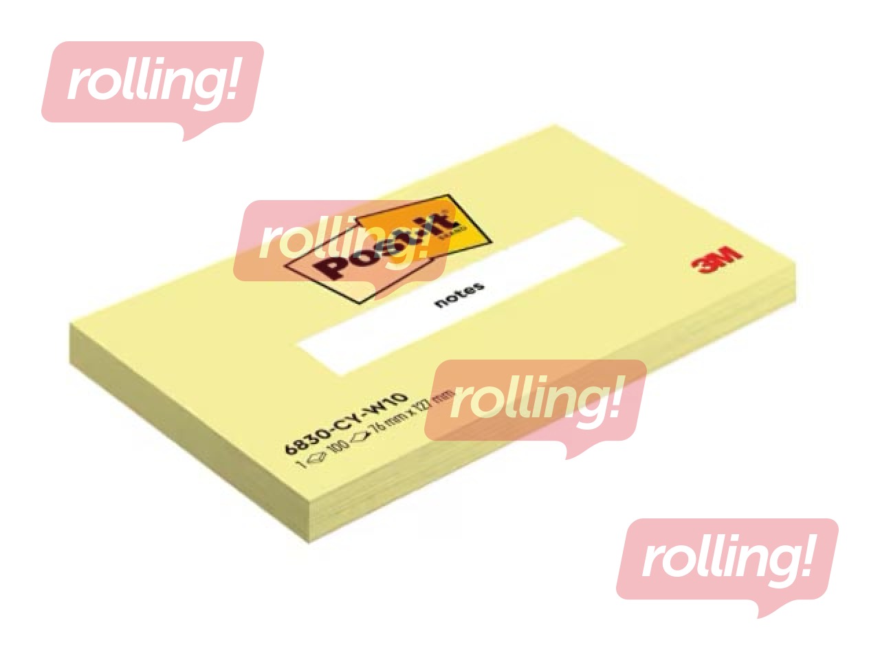 Kleepmärkmepaberid Post-it, kollased, 76x127mm, 100 lehte