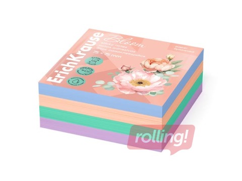 Līmlapiņas ErichKrause, Pastel Bloom, 75x75mm, 400 lapiņas