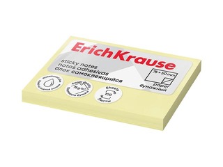 Самоклеящиеся листочки ErichKrause, пастельно-жёлтые, 50x75мм, 100 листов