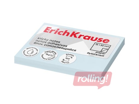 Kleepmärkmed ErichKrause, pastellsinised, 50x75mm, 100 lehte