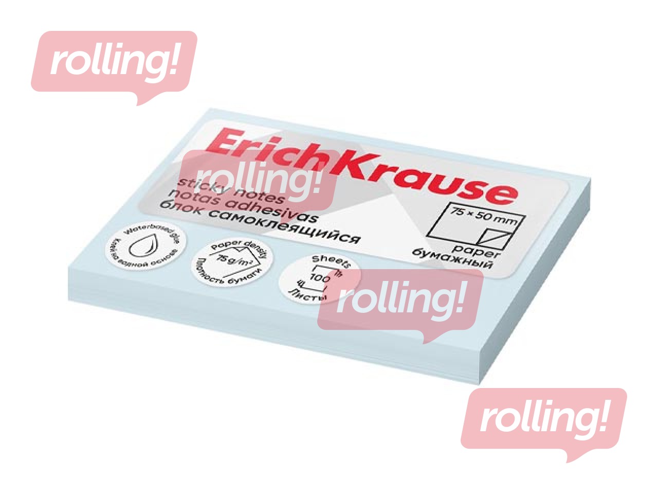 Kleepmärkmed ErichKrause, pastellsinised, 50x75mm, 100 lehte