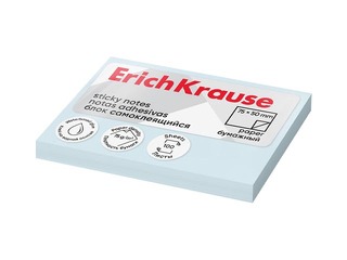 Самоклеящиеся листочки ErichKrause, пастельно-голубые, 50x75мм, 100 листов