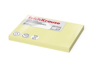 Самоклеящиеся листочки ErichKrause, пастельные жёлтые, 100x75мм, 100 листов