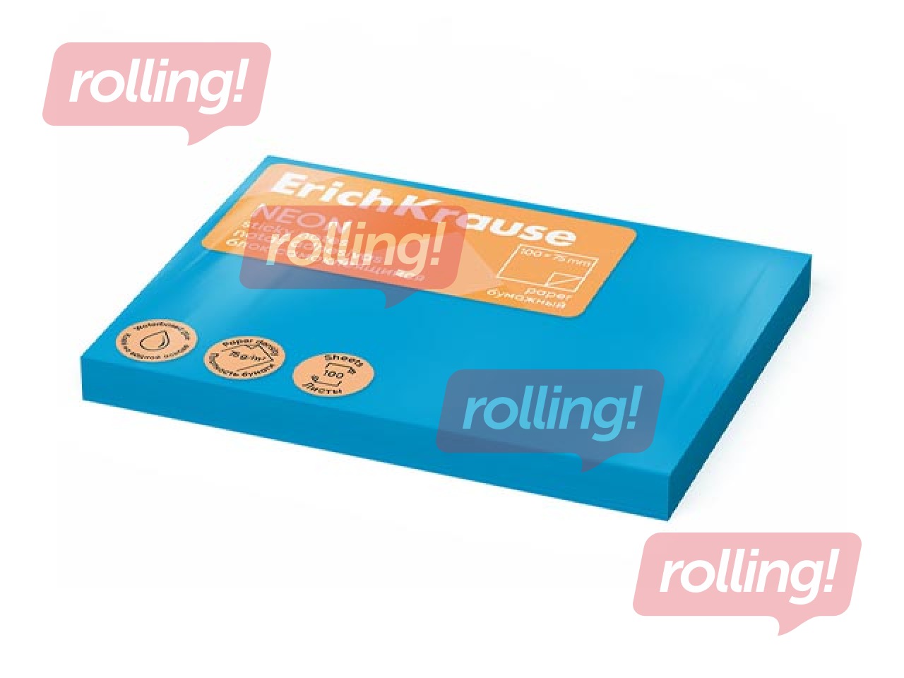 Kleepmärkmed ErichKrause, neoonsinised, 100x75mm, 100 lehte
