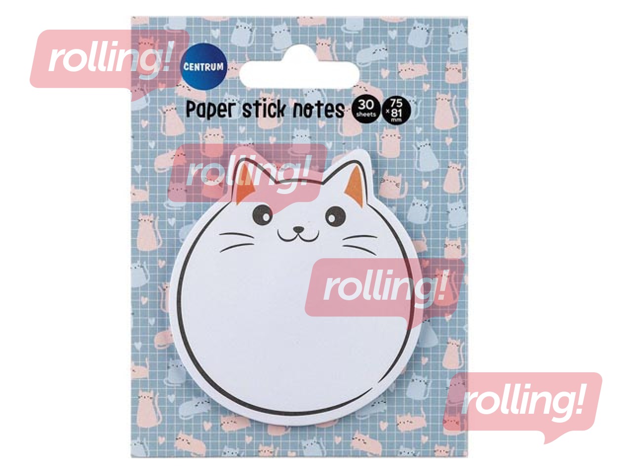 Sticky notes set Cute Cat, 75×81mm, 30 sheets