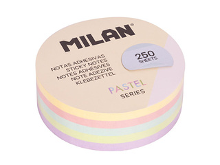 Sticky notes Milan, Ø67mm, pastel colours, 250 sheets