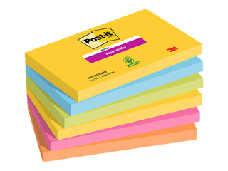 Isekleepuvad märkmepaberid Post-It Super Sticky Carnival 76x127mm, 6x90 lehte