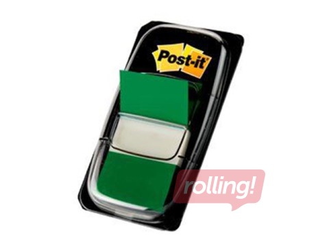 Index tabs plastic Post-it, green, 25.4x43.2mm