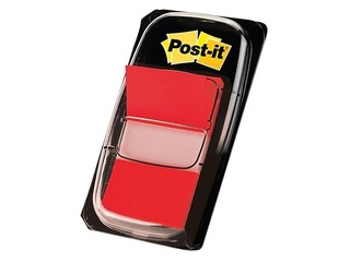Индексы пластиковые Post-it, красные, 25.4x43.2мм