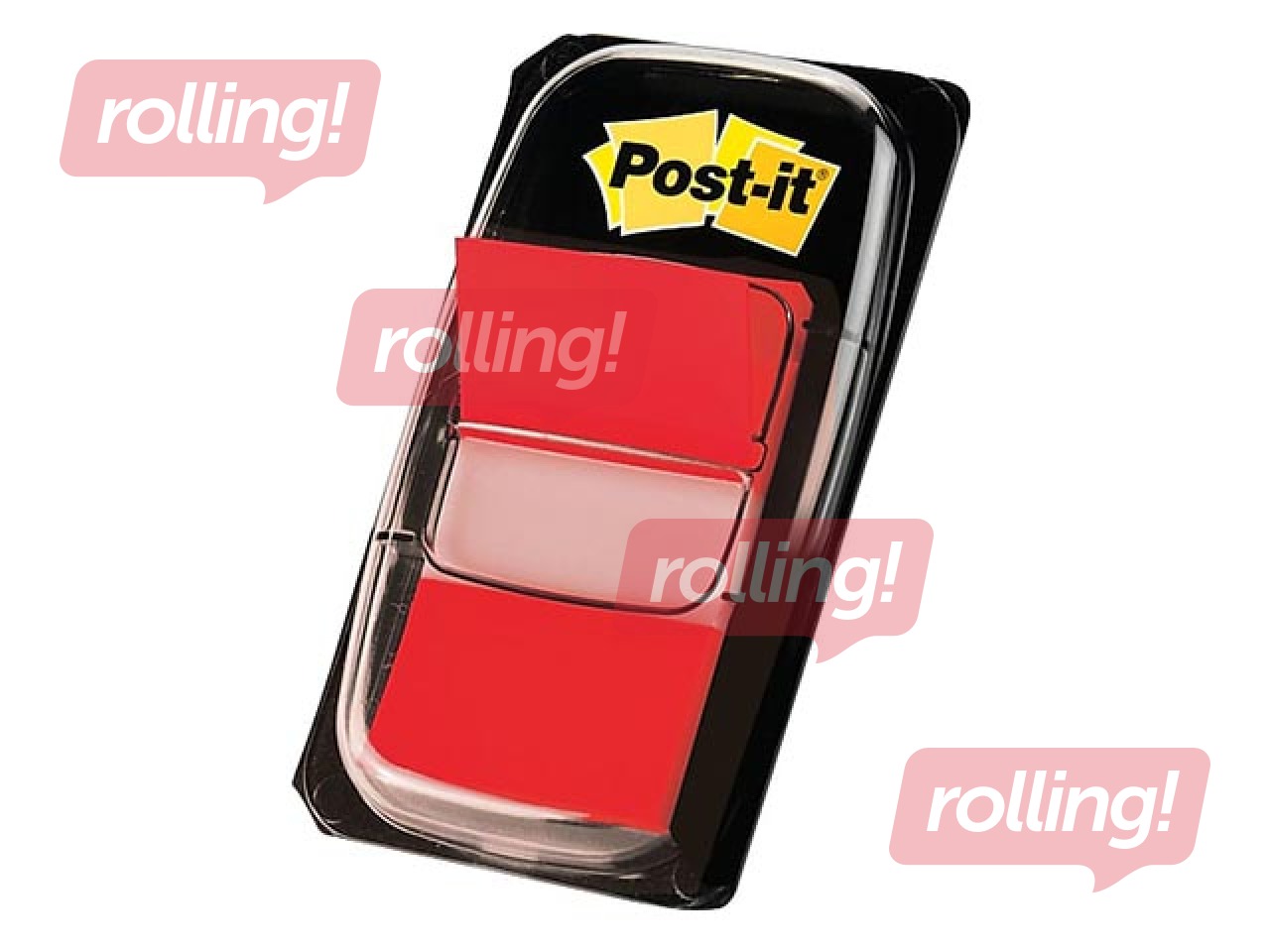 Marķēšanas indeksi plastikātа Post-it, sarkani, 25.4x43.2mm