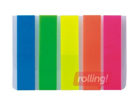 Index tabs ALCO, plastic, mix colour, 12x50mm, 5x25 sheets