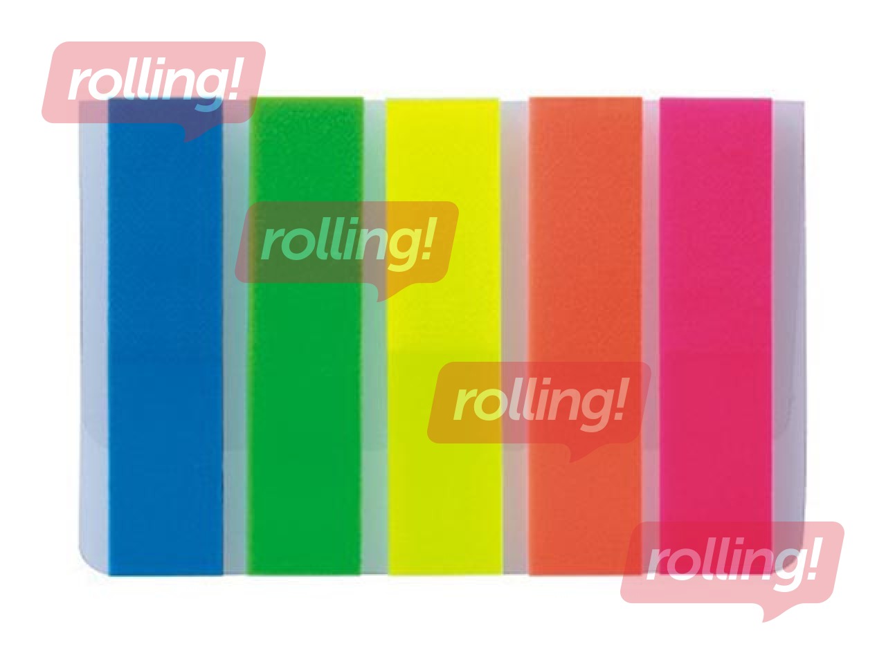 Index tabs ALCO, plastic, mix colour, 12x50mm, 5x25 sheets
