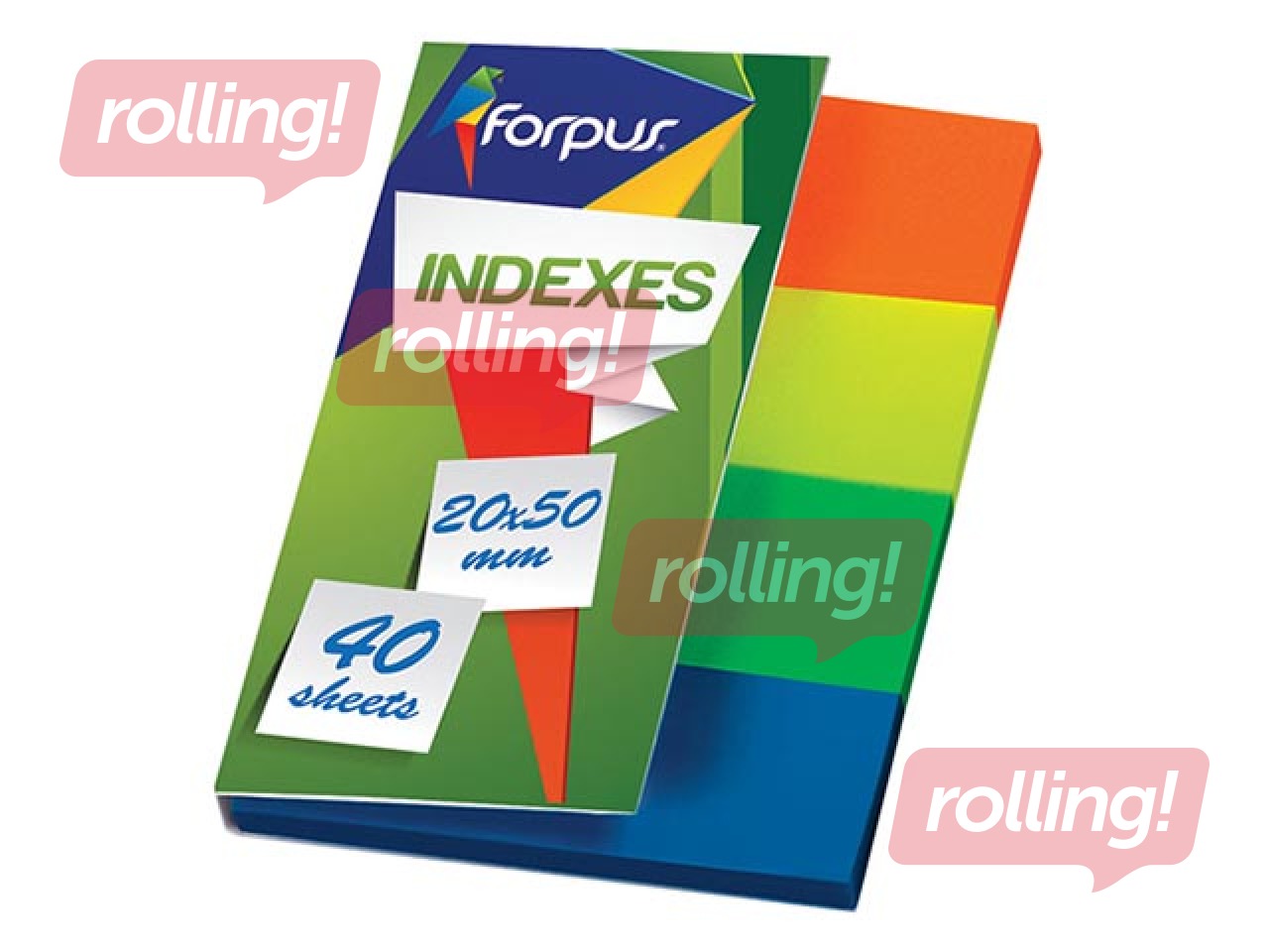 Labeling indices Forpus, different neon colors, 50x20mm, 4x40 sheets