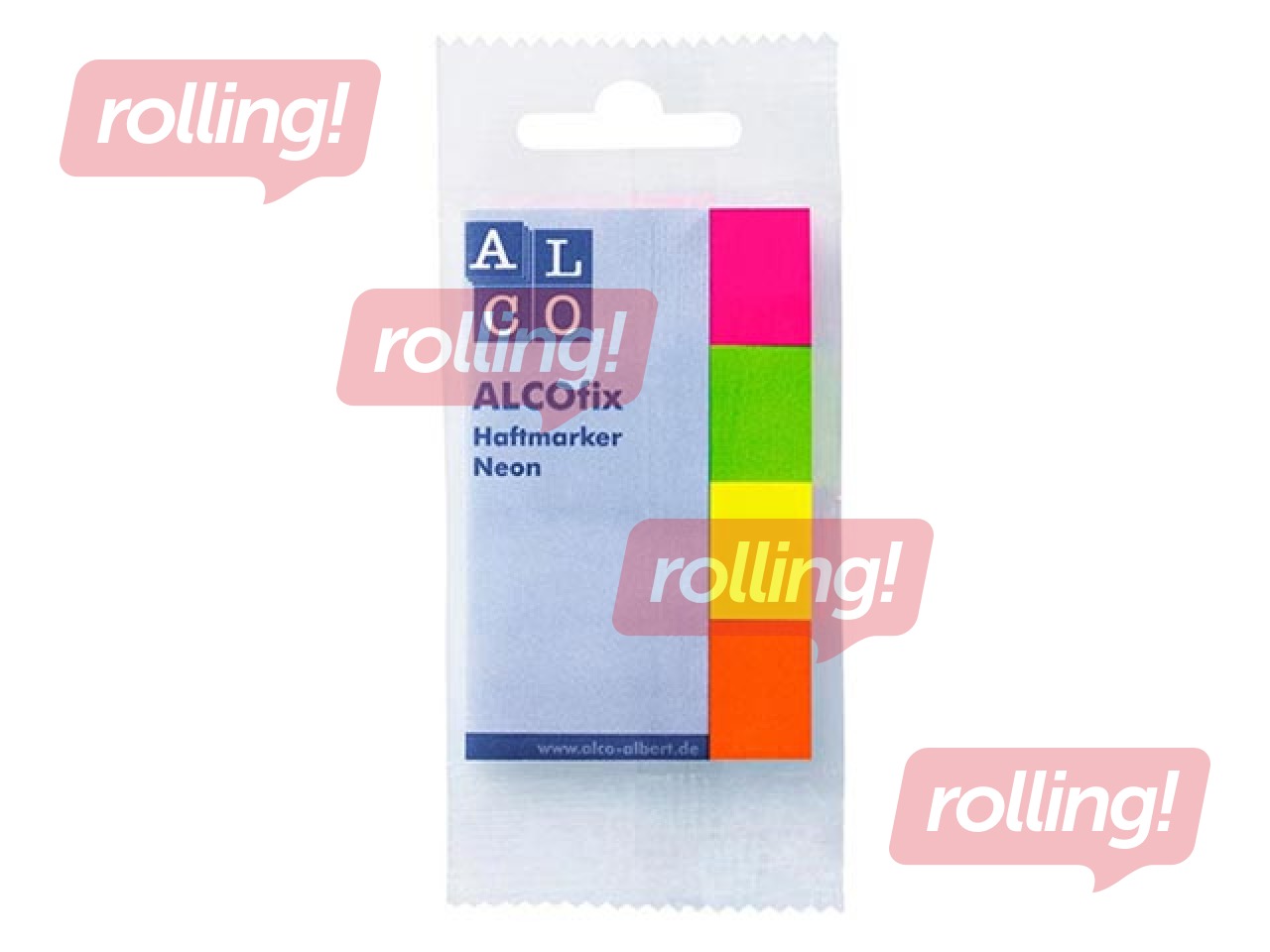 Markeerimise indeksid, paberist, ALCO, erinevad neoonsed värvid, 20x50mm, 4x50 lehte
