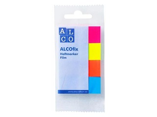 Index tabs, plastic, ALCO, mix colour, 20x50mm, 4x40 sheets