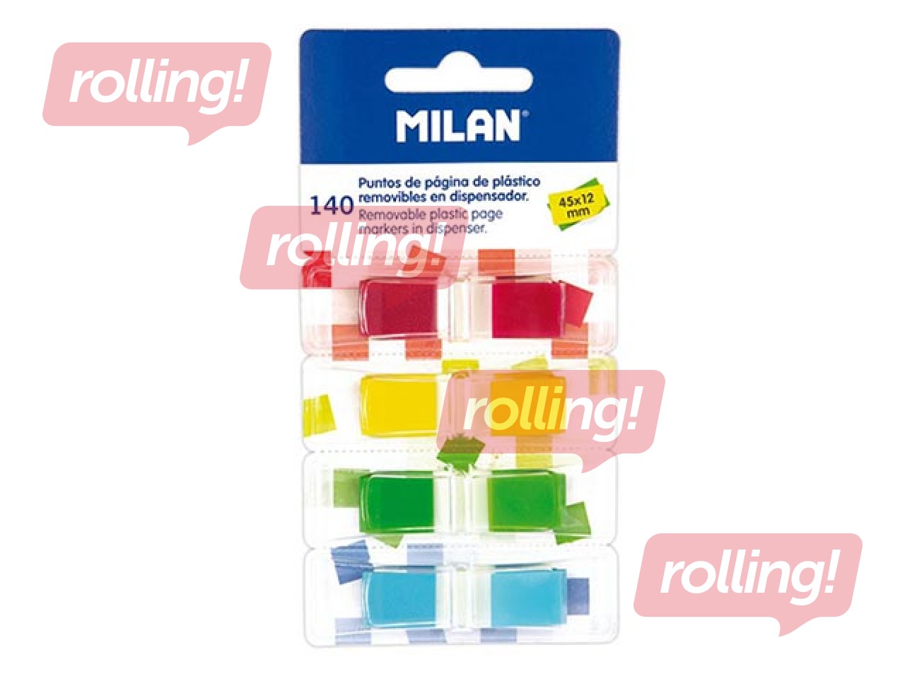 Indeksiribad Milan, plastist, 12x45mm, 4x35 lehte