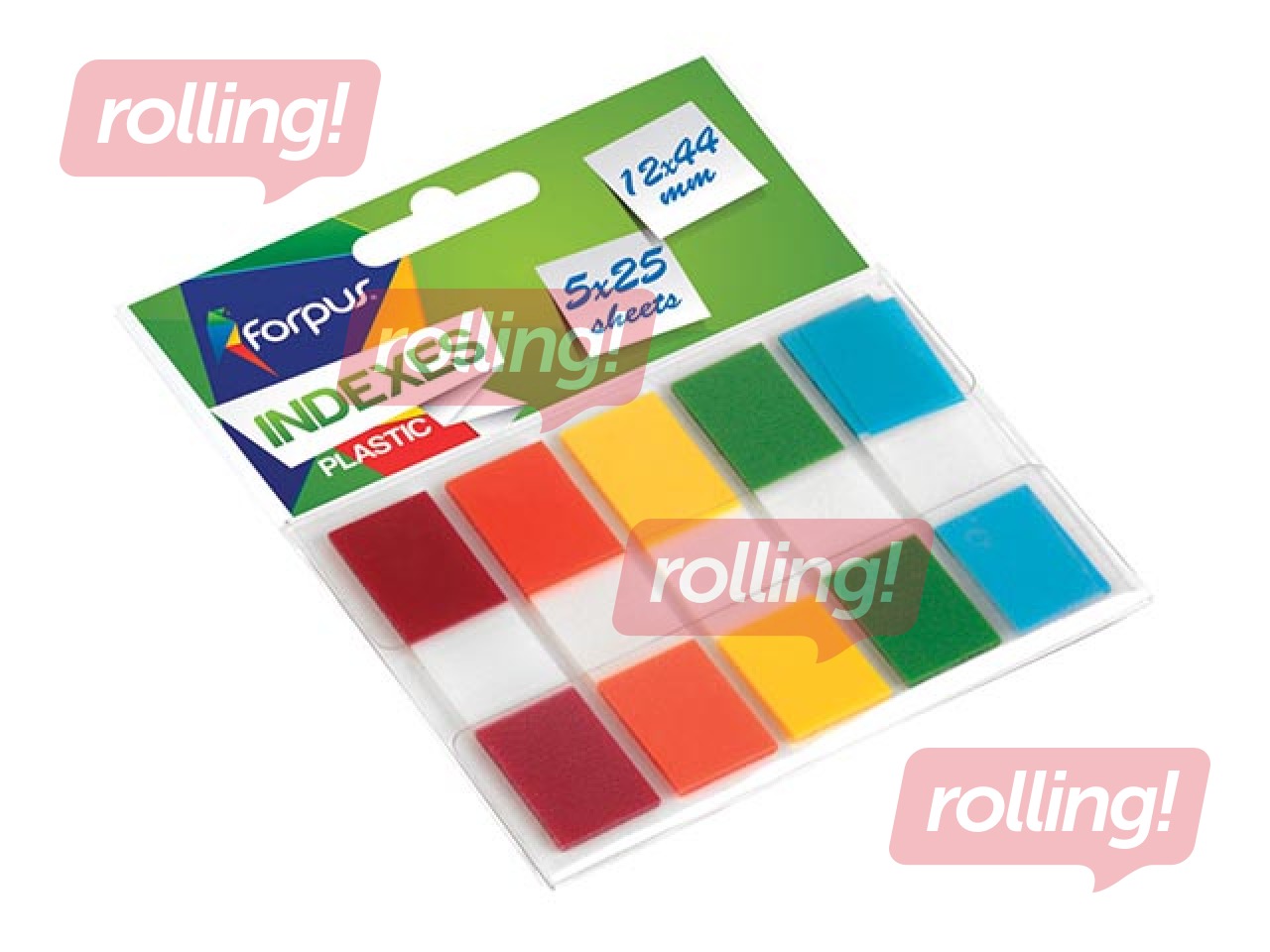 Indeksid Forpus, kilest, assortii, 12x44mm, 5х25 lehte