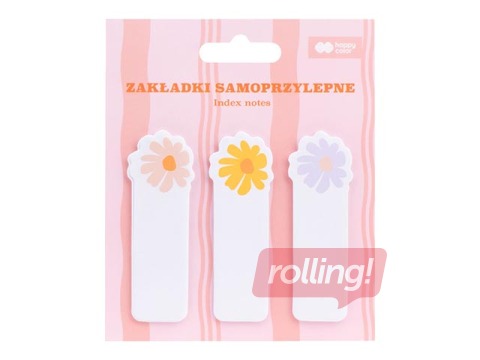 Маркировочные индексы Happy Color, бумажные, 2x7cм, 3 цвета по 20 шт.