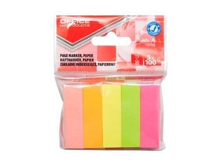 Marķēšanas indeksi Office Products, papīra, dažādas krāsas, 50x15, 5x100 gab.