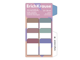Lehemärgid ErichKrause Manga, plastist, erinevad värvid, 25x38mm, 60 lehte