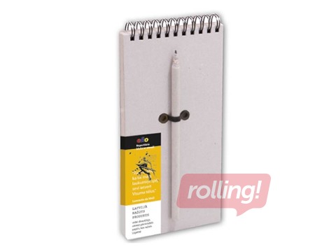 Notebook with spiral, grey